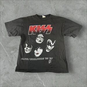 Vintage Kiss Shirt Mens Xl Black‎ 90s 96 1997 Alive Worldwide Tour Band Tee